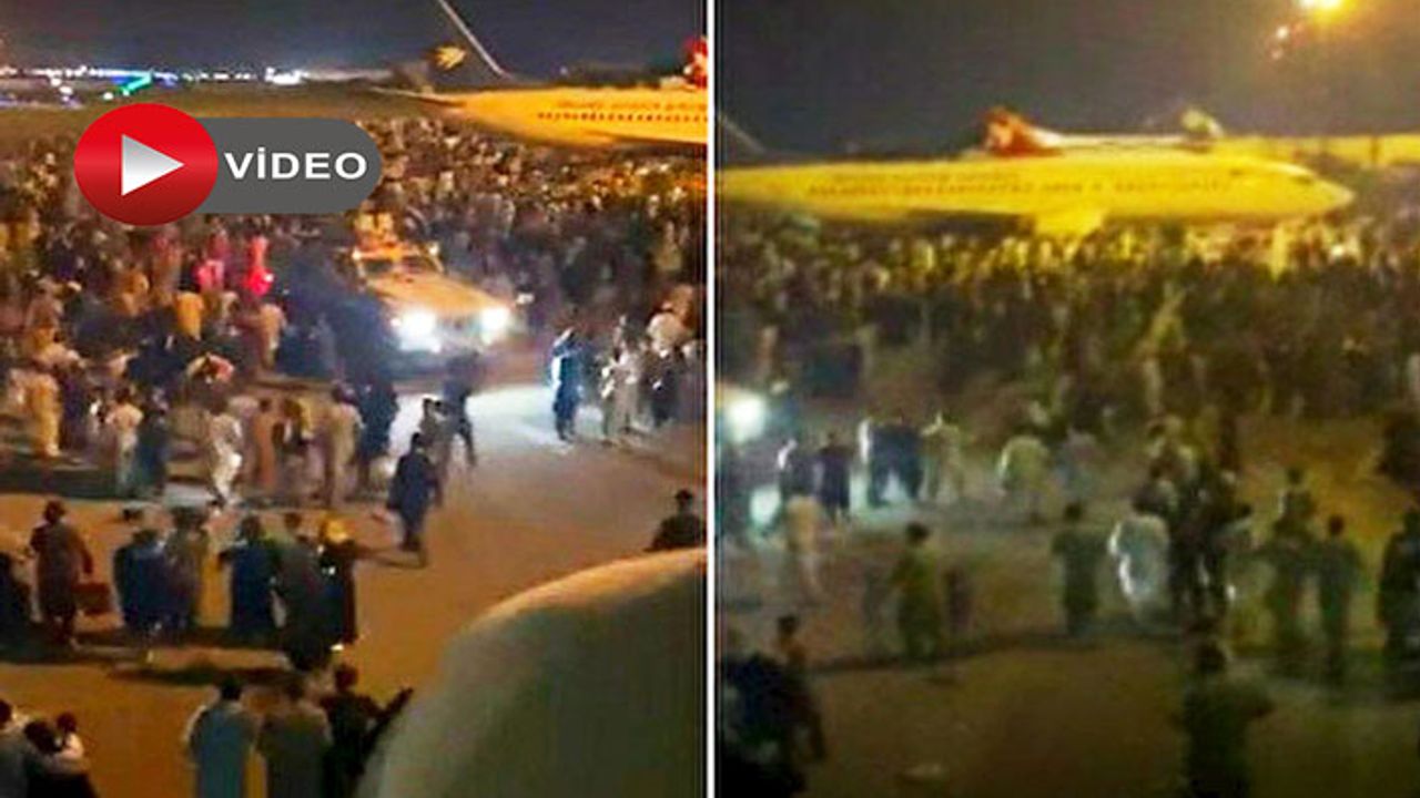 Kabil Havaalanı'nda tahliye sırasında adeta izdiham yaşandı