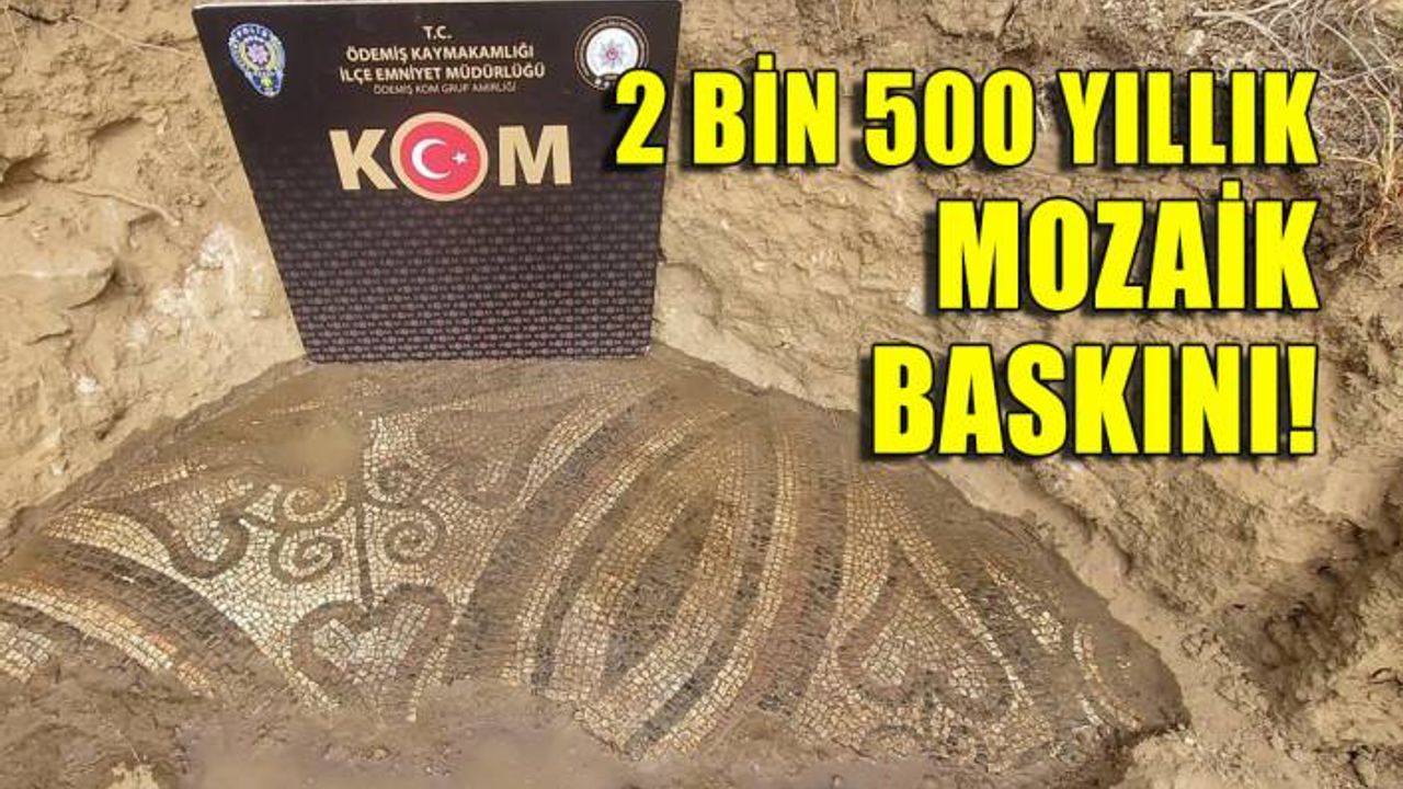 İzmir'de 2 bin yıllık mozaik ele geçirildi; 1 gözaltı