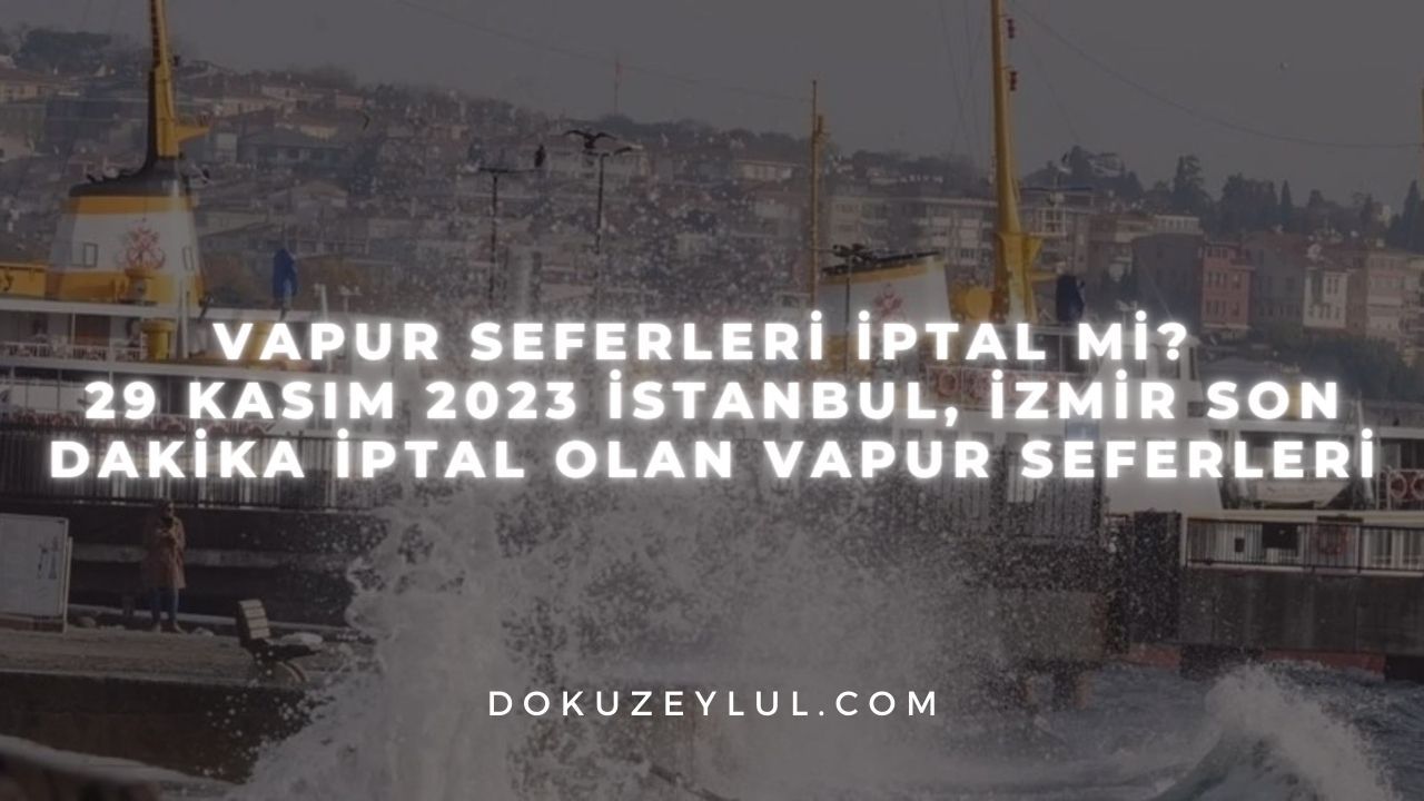 Vapur seferleri iptal mi? 29 Kasım 2023 İstanbul, İzmir son dakika iptal olan vapur seferleri