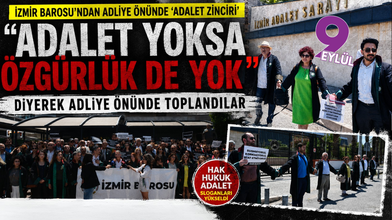 İzmir Barosu'ndan adliye önünde adalet çağrısı