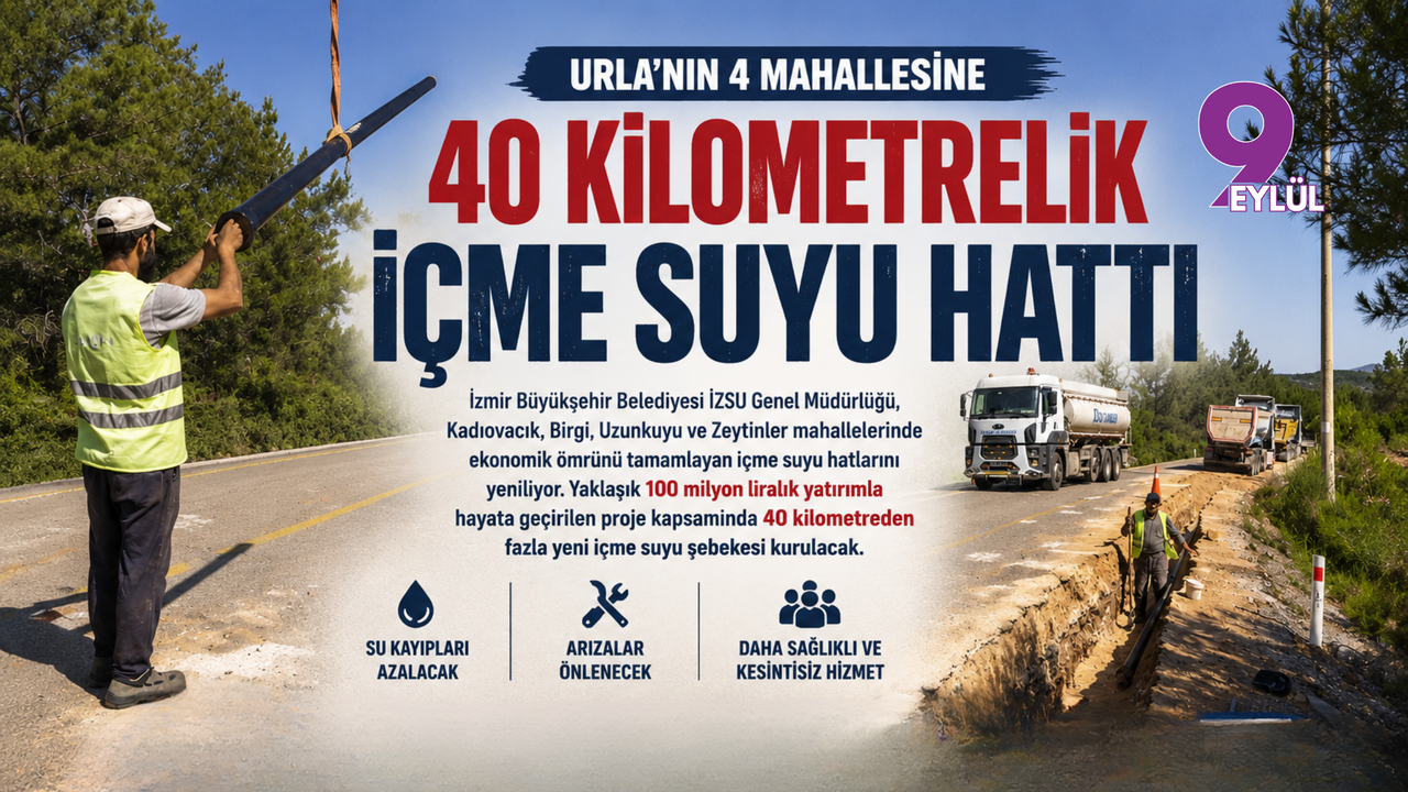 Urla’ya 100 milyon liralık dev yatırım: 40 kilometrelik içme suyu hattı geliyor