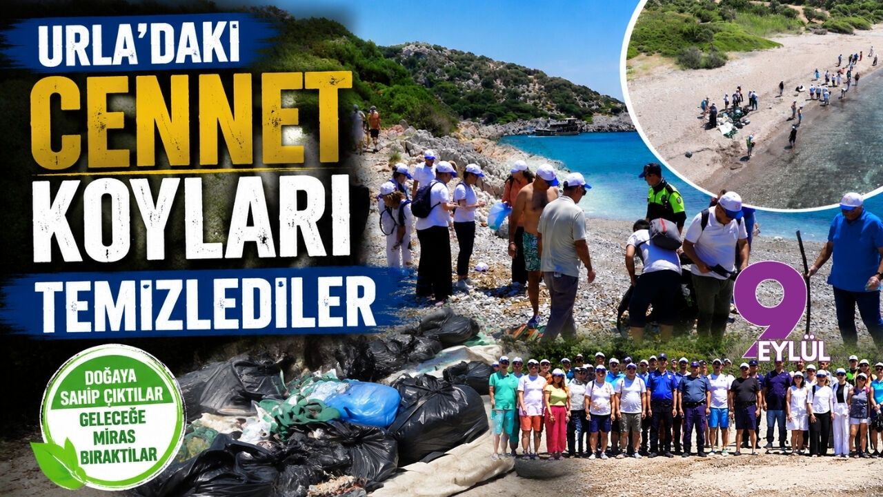 Urla'daki cennet koyları temizlediler
