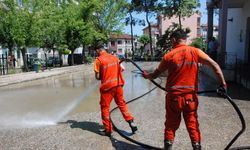 Amasra’da sel sonrası temizlik