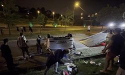 Beykoz'da bariyerlere çarpan otomobil takla attı: 2 yaralı
