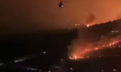 Gece görüşlü helikopterler Çanakkale orman yangınında görevde!
