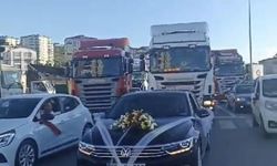 Samsun'da, 10 TIR'lı düğün konvoyu
