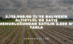 2.125.000,00 TL'ye Balıkesir Altıeylül'de satış memurluğundan satılık 2.500 m² tarla