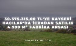30.375.315,00 TL'ye Kayseri Hacılar'da icradan satılık 4.999 m² fabrika arsası
