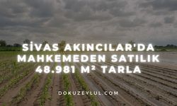 Sivas Akıncılar'da mahkemeden satılık 48.981 m² tarla