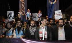 İngiltere'nin İstanbul Başkonsolosluğu önünde İsrail protestosu