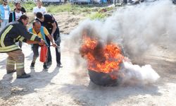 Hatay'dan konteyner kentlerde yangına müdahale eğitimi