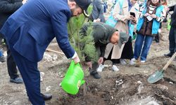 Kütahya'da TÜGVA üyeleri Gazze'de hayatını kaybedenler için fidan dikti