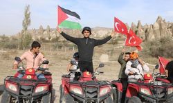 Kapadokya'da ATV'ler ile Filistin'e destek konvoyu