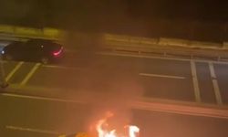 Taksi, alev alev yandı 