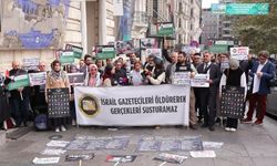 Taksim'de gazetecilerden Filistin’deki meslektaşlarına destek açıklaması