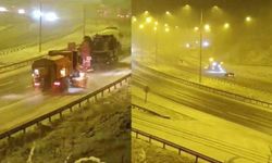 Anadolu Otoyolu'nda Kar Kalınlığı 10 Santimetreye Ulaştı