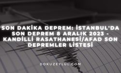 Son dakika deprem: İstanbul'da son deprem 8 Aralık 2023 - Kandilli Rasathanesi/AFAD son depremler listesi