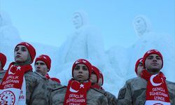 Sarıkamış Şehitleri'nin anısına kardan heykeller yapıldı