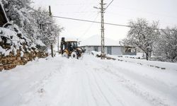 Kardan kapanan yollar iş makineleriyle açıldı 