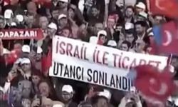 Erdoğan'ın mitinginde 'İsrail ile ticaret utancı sonlandırılsın' pankartı: Apar topar kaldırıldı!