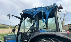 Bolu'da samanlıkta çıkan yangında ahır ve traktör de yandı