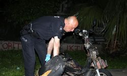 Parkta motoru sökülmüş motosiklet bulundu