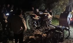 Zeytin bahçesini sürerken dereye devrilen traktörün altında kalarak öldü