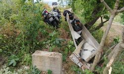 Sulama kanalına çarpan motosikletteki çifti ölüm ayırdı