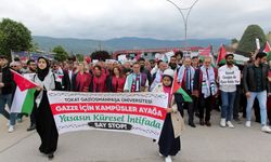 Gaziosmanpaşa Üniversitesi'nden Gazze'ye destek yürüyüşü