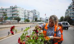 Kadınlar Antalya’yı rengarenk çiçeklerle süslüyor