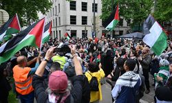 ABD'nin Brüksel Büyükelçiliği önünde Filistin gösterisi