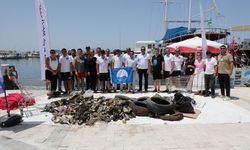 Deniz dibi temizliğinde 180 kilogram atık toplandı