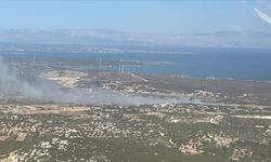 Çeşme ilçesinde makilik ve otluk alanda yangın çıktı