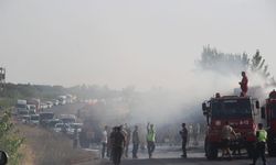 Saman yüklü TIR'ın dorsesi alev aldı