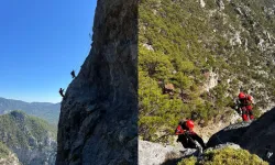 Fethiye’de uçurumda mahsur kalan kediyi AKUT kurtardı