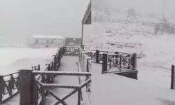 Karabük'ün yüksek kesimlerine kar yağdı, Keltepe beyaza büründü
