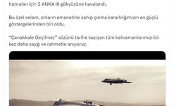 ANKA 3'lerden Çanakkale Zaferi'nin yıl dönümüne özel uçuş