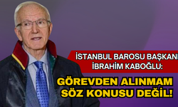 İstanbul Barosu Başkanı Kaboğlu: Görevden alma söz konusu değil