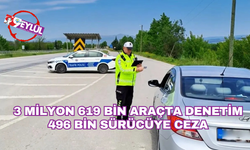 3 milyon 619 bin araçta denetim; 496 bin sürücüye ceza