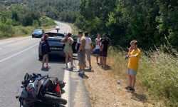 Foça'da otomobille motosiklet çarpıştı!