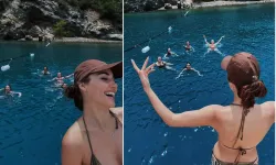 Hande Erçel arkadaşlarıyla mavi turda