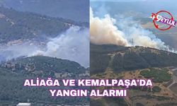 Aliağa ve Kemalpaşa'da yangın alarmı