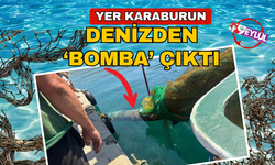 Karaburun'da balıkçıların ağına denizaltı torpidosu takıldı.
