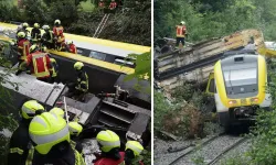 Almanya'da yolcu treni raydan çıkarak devrildi: 3 ölü, 34 yaralı