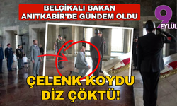 Belçikalı Bakan Anıtkabir'e çelenk bırakıp diz çöktü
