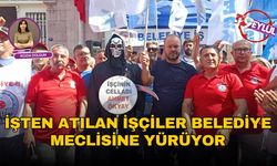 İşten çıkartılan işçiler belediye meclisine yürüyorlar