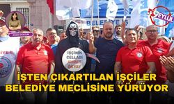 İşten çıkartılan işçiler belediye meclisine yürüyorlar
