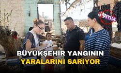 İzmir Büyükşehir Belediyesi saha ekipleri yangının yaralarını sarıyor