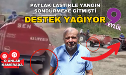 Patlak lastikli traktörle yangın söndürmeye gitmişti! Fedakar çiftçiye destek yağıyor