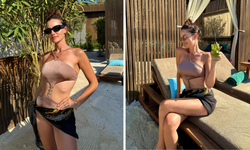 Fahriye Evcen’den yaz rüzgarı: Mayokinili pozları olay oldu